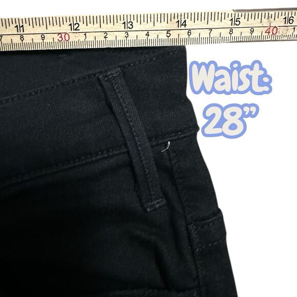 MOTHER The Hustler Ankle Fray Jeans in Not Guilty Black Size 28 Casual High Rise - Picture 6 of 11